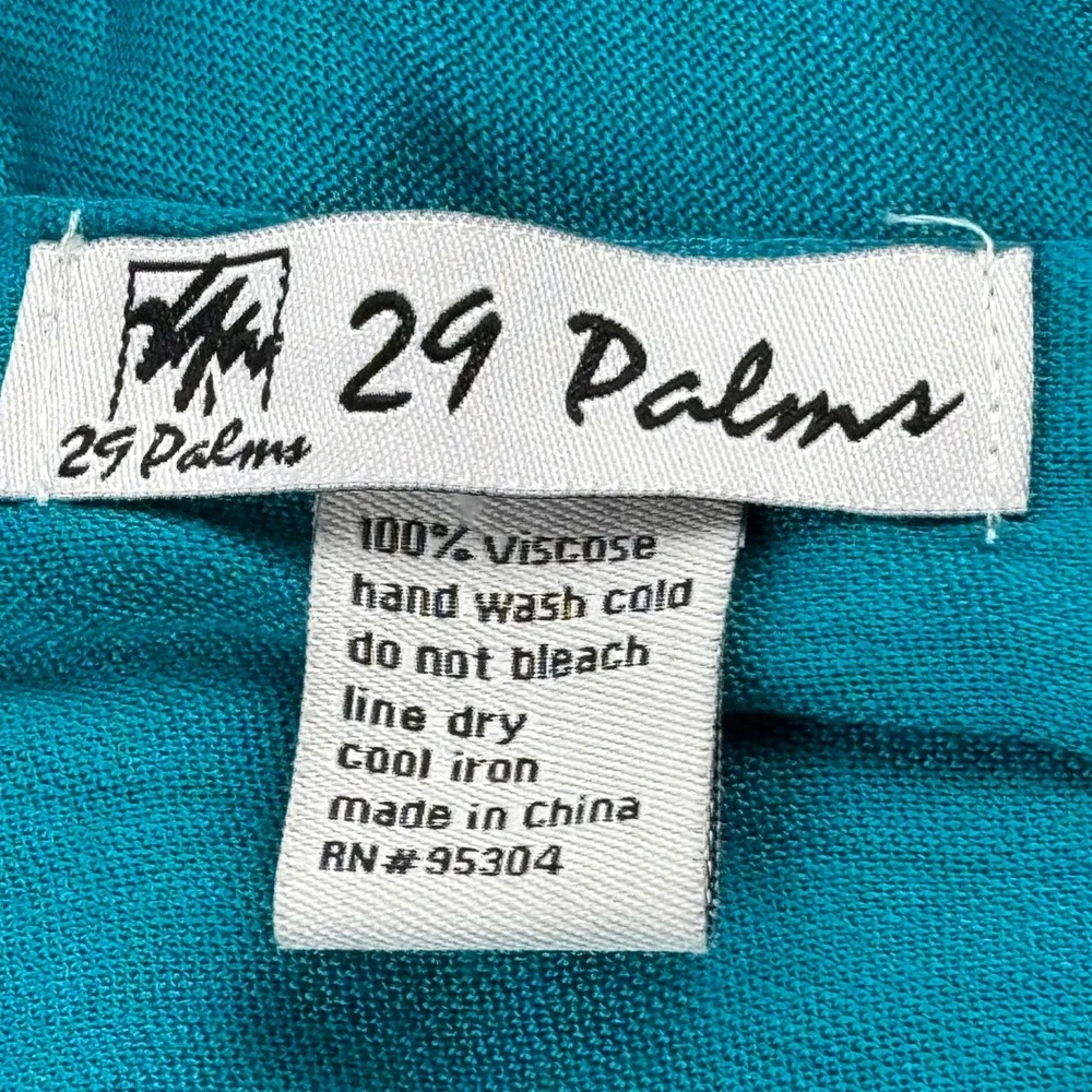 29 Palms Pashmina Scarf Womens OS Teal Fringe Viscose Wrap Shawl